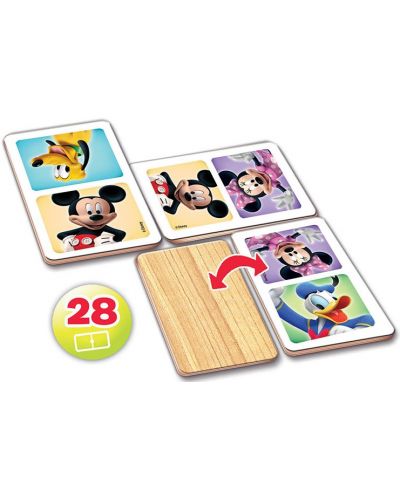 Puzzle din lemn pentru copii Educa de 28 piese - Mickey Mouse, domino - 2