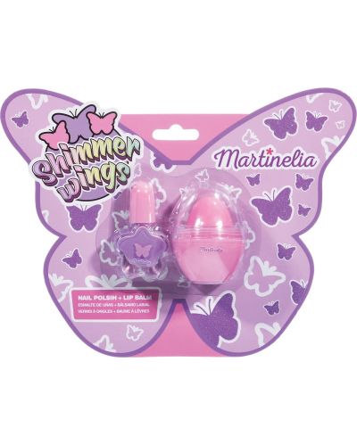 Trusa de cosmetice pentru copii Martinelia - Shimmer Wing, balsam de buze și lac de unghii - 1