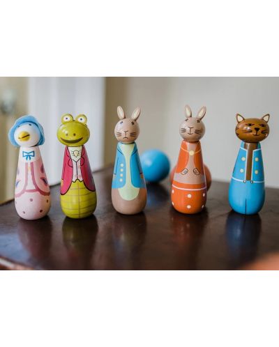 Bowling din lemn pentru copii Orange Tree Toys Peter Rabbit - 4