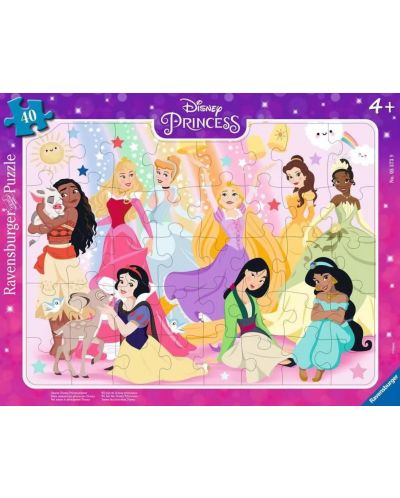 Puzzle pentru copii Ravensburger  din 40 piese - Prințese Disney - 1