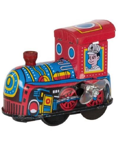 Jucărie pentru copii Goki - Locomotivă metalică cu mecanism de învârtire - 1