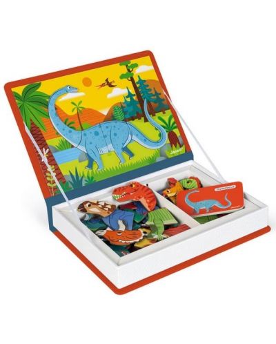 Carte magnetica pentru copii Janod - Dinozauri, 50 piese - 3