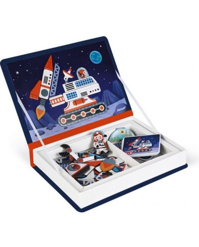 Carte magnetica pentru copii Janod - Cosmos, 50 piese	 - 3