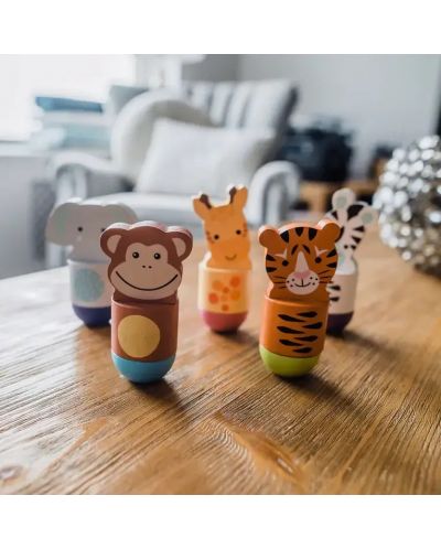 Pistă de bowling din lemn pentru copii Orange Tree Toys - Animalele junglei - 3