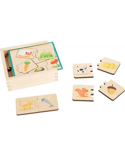 Puzzle din lemn pentru copii Picior mic - Animale de hrănit, 20 de piese - 1