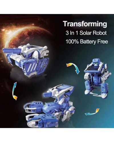 Robot solar pentru copii 3 în 1 Guga STEAM - Robot și mașini de luptă - 6
