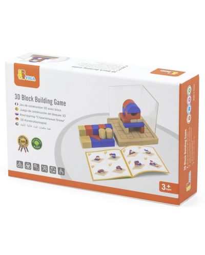 Joc pentru copii cu blocuri de lemn Viga - Compoziții de construcție 3D - 4