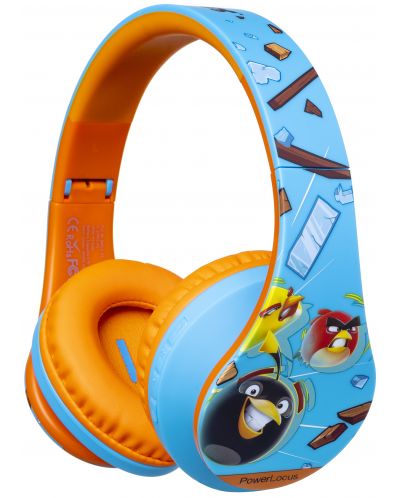Căști pentru copii PowerLocus - P2 Kids Angry Birds,wireless, albastru/portocaliu - 1
