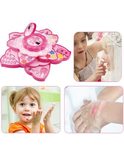 Set de cosmetice pentru copii Raya Toys - Sparkle and Glitter, roz - 3