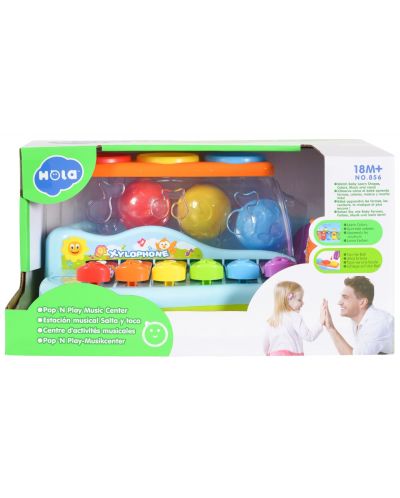 Joaca de copii Hola Toys - Xilofon cu bile și ciocan - 3