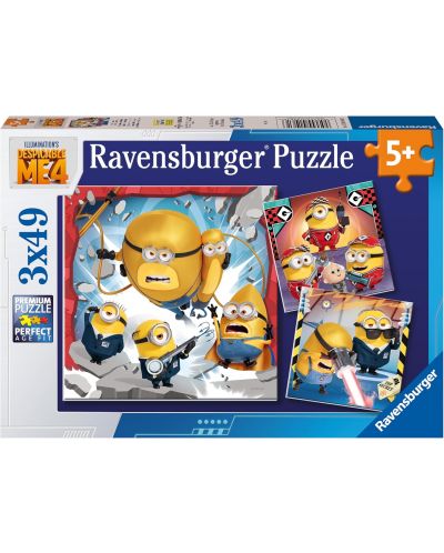 Puzzle pentru copii  Ravensburger 3 x 49 piese - Despicable me 4 - 1