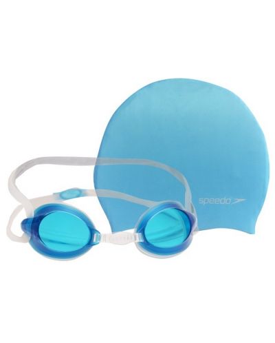 Set de înot pentru copii Speedo - Șapcă și ochelari de protecție, albastru - 3