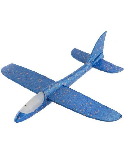 Jucărie Grafix - Avion de spumă cu lumină, albastru - 1