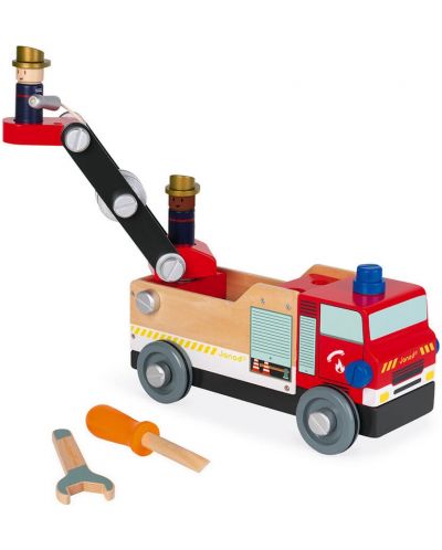 Jucarie pentru copii Janod - Asambleaza un camion de pompieri, DIY - 4