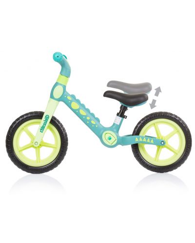 Bicicletă de echilibru pentru copii Chipolino - Dino, albastru și verde - 3