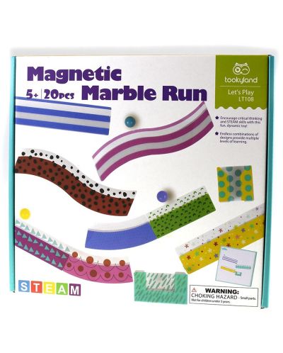 Tooky Toy - Pistă magnetică cu bile, Marble Run - 1