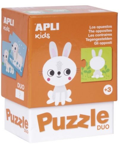 Puzzle pentru copii Apli Kids - Contraste cu animale, 24 piese - 1