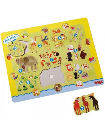 Puzzle pentru copii Haba - Cifre si animale - 1