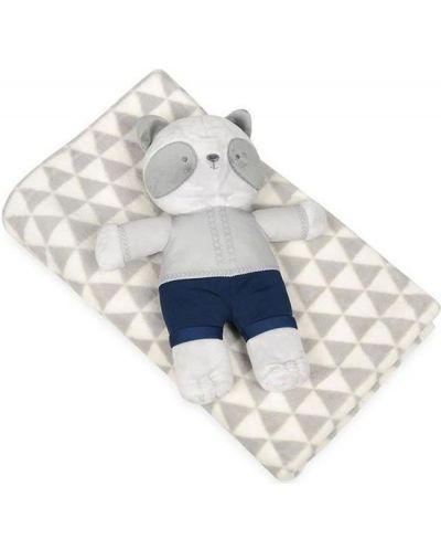 Pătură pentru copii cu jucărie de pluș Baby Matex - Carol, Panda - 1