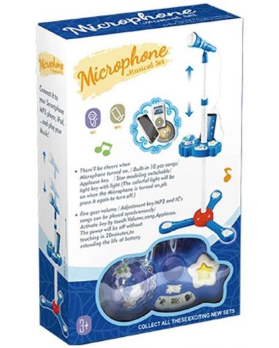 Microfon cu tripod pentru copii  Ocie - Musical Set, albastru - 2