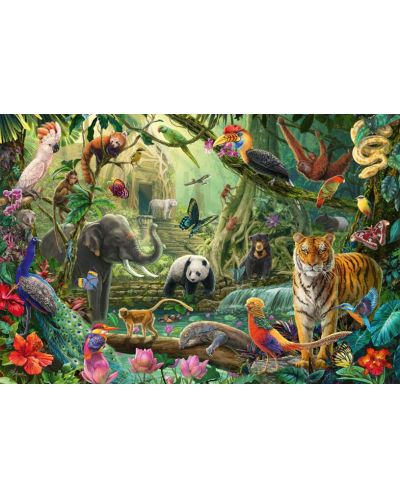 Puzzle pentru copii 100 de piese de puzzle pentru copii Schmidt - Viața colorată în junglă  - 2