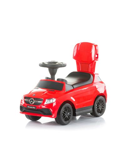Mașină pentru copii cu mâner și baldachin Chipolino - Mercedes AMG GLЕ 63, roşie - 4