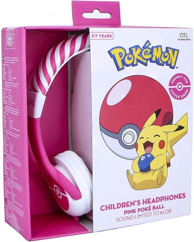 Casti pentru copii OTL Technologies - Pokemon Pokeball, roz - 3