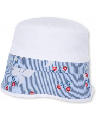 Pălărie de vară pentru copii cu protecție UV 50+ Sterntaler - Cu flori, 53 cm, 2-4 ani, albă - 2