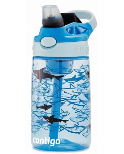 Sticla pentru copii Contigo Cleanable Sharks - 420 ml, albastra - 1