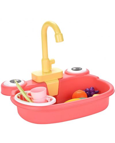 Chiuveta de bucătărie pentru copii Ntoys - Cu apă curentă și accesorii, Frog, sortiment - 4