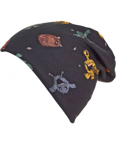 Pălărie pentru sezoanele de tranziție Sterntaler - Cu monștri, 49 cm, 12-18 luni, neagră - 1
