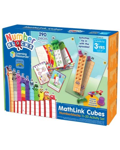 Set de matematică pentru copii Learning Resources - Cuburi de asamblat, de la 11 la 20  - 1
