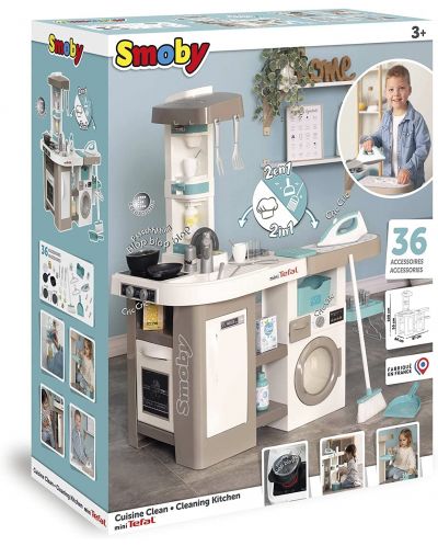 Smoby 2 în 1 Bucătărie pentru copii - Bucătărie utilitară Tefal Studio, 36 de accesorii - 9
