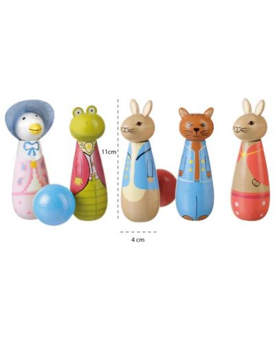 Bowling din lemn pentru copii Orange Tree Toys Peter Rabbit - 3