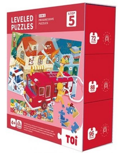 Puzzle progresiv pentru copii Toi World – 3 in1, nivel 5 - 1