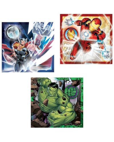 Puzzle pentru copii  Clementoni din 3 x 48 piese - The Avengers - 2