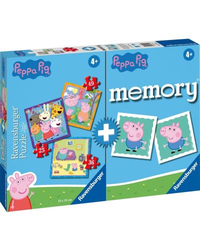 Puzzle pentru copii Ravensburger 3 în 1  - Peppa Pig - 1