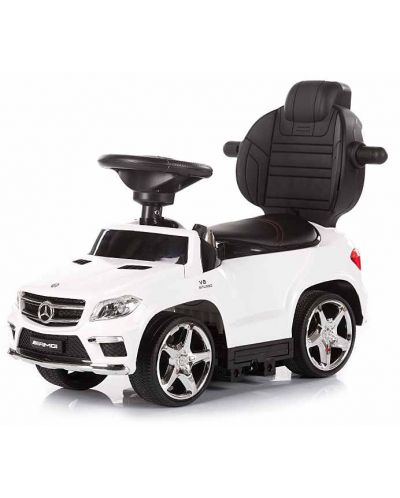 Mașină pentru copii cu mâner și baldachin Chipolino- Mercedes GL63 AMG, albă - 4