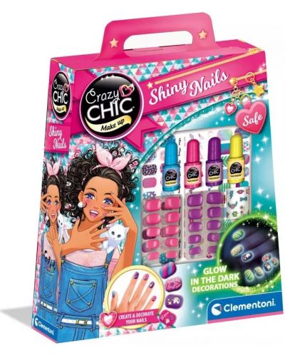 Set pentru copii - Clementoni Crazy Chic - Shiny nails - 1