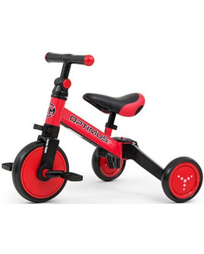 Bicicelta pentru copii Milly Mally - Optimus, 3in1, Rosie - 1
