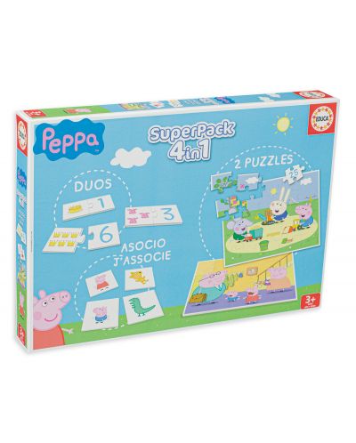 Puzzle și jocuri pentru copii Educa 4 în 1 - Peppa Pig - 1
