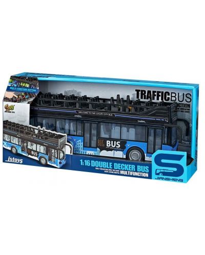 Jucărie pentru copii Raya Toys - Autobuz cu două etaje, Traffic Bus, 1:16 - 1