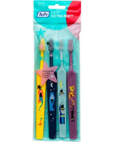 TePe - Periuțe de dinți pentru copii, X-Soft, 3+ ani, 4 bucăți - 2