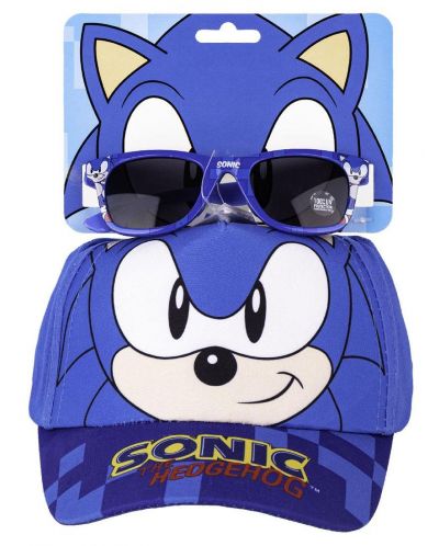 Set pentru copii Cerda - Pălărie și ochelari de soare, Sonic - 1