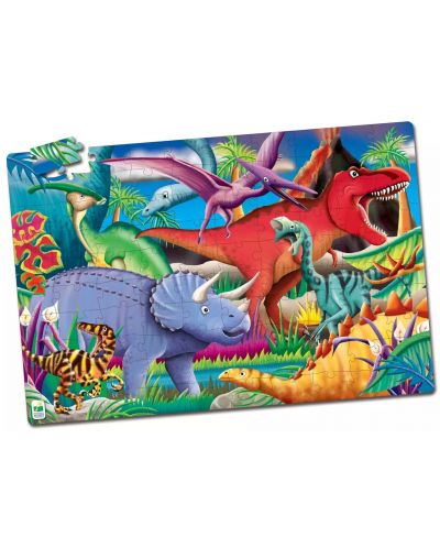 Puzzle fluorescent pentru copii Eurekakids - Dinozauri, 100 de piese - 2