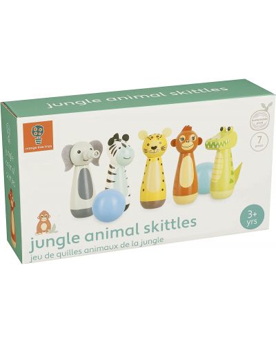 Bowling din lemn pentru copii Orange Tree Toys - Jungle Animals - 1