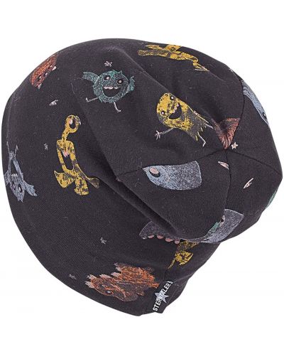 Pălărie pentru sezoanele de tranziție Sterntaler - Cu monștri, 49 cm, 12-18 luni, neagră - 2