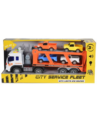 Jucărie pentru copii Moni Toys - Transportor auto cu sunet și lumină, 1:16 - 1