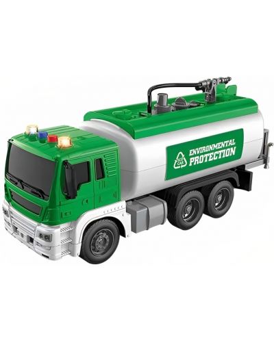 Jucărie pentru copii Raya Toys Truck Car - Purtător de apă, 1:16, cu efecte speciale, verde - 1
