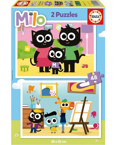 Educa 2 x 48 piese puzzle - Milo  - 1